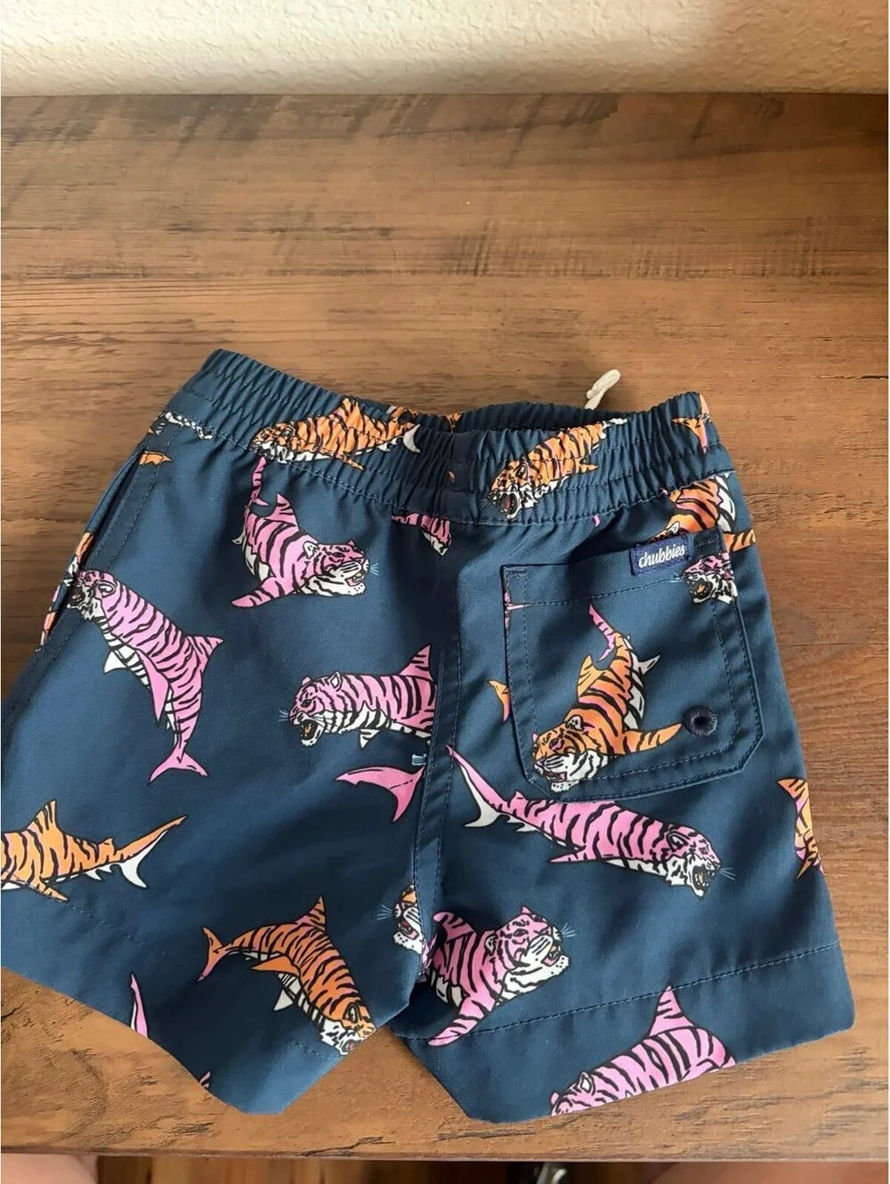 Chubbies Kids Tiger Shark Swim Shorts size 6-12M. No liner